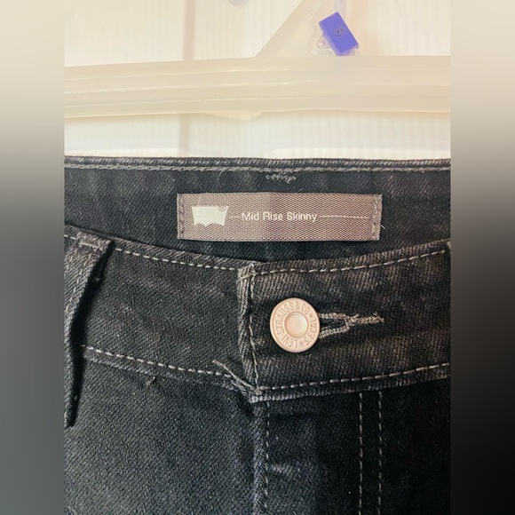 Y2K Levi’s Black Mid Rise skinny jeans size 8 - Picture 4 of 5
